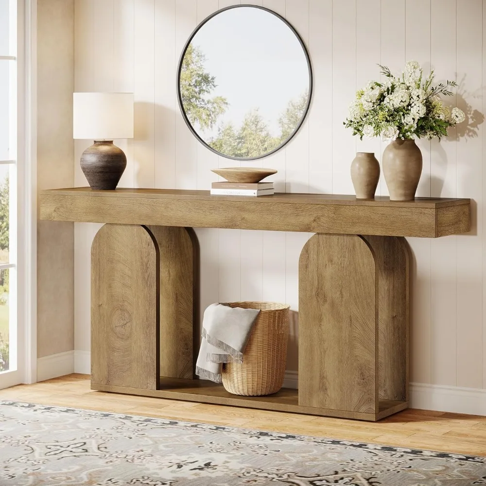 extra long 70.9" farmhouse style console table with wood frame and storage shelf for behind couch, 2-tier wooden sofa table
extra long 70.9" farmhouse style console table with wood frame and storage shelf for behind couch, 2-tier wooden sofa table