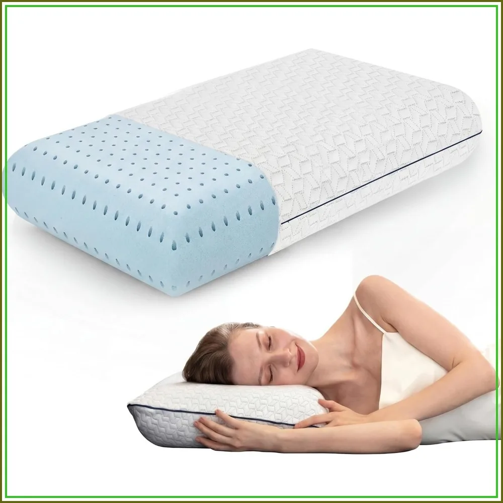 Cooling Gel Memory Foam Pillow - Standard Size - Firm Support for Side, Back & Stomach Sleepers - Washable Bamboo Cover
Cooling Gel Memory Foam Pillow - Standard Size - Firm Support for Side, Back & Stomach Sleepers - Washable Bamboo Cover
