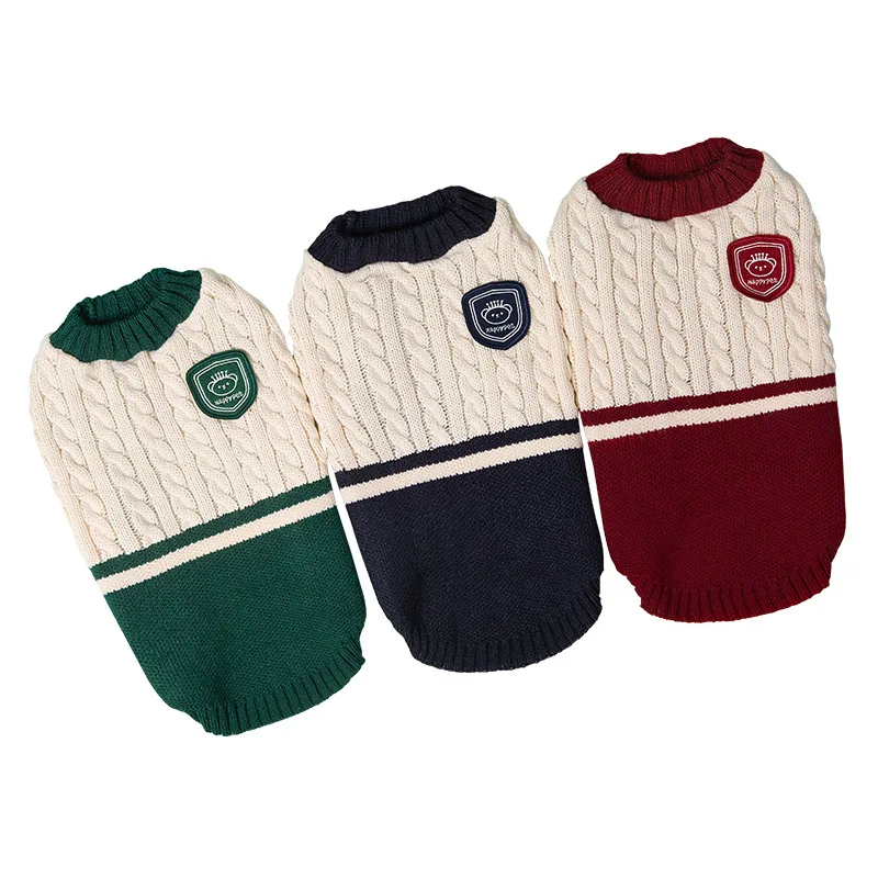 College style pet clothes color matching sweater dog autumn and winter warm clothes medium and small dog cat dog clothes
College style pet clothes color matching sweater dog autumn and winter warm clothes medium and small dog cat dog clothes