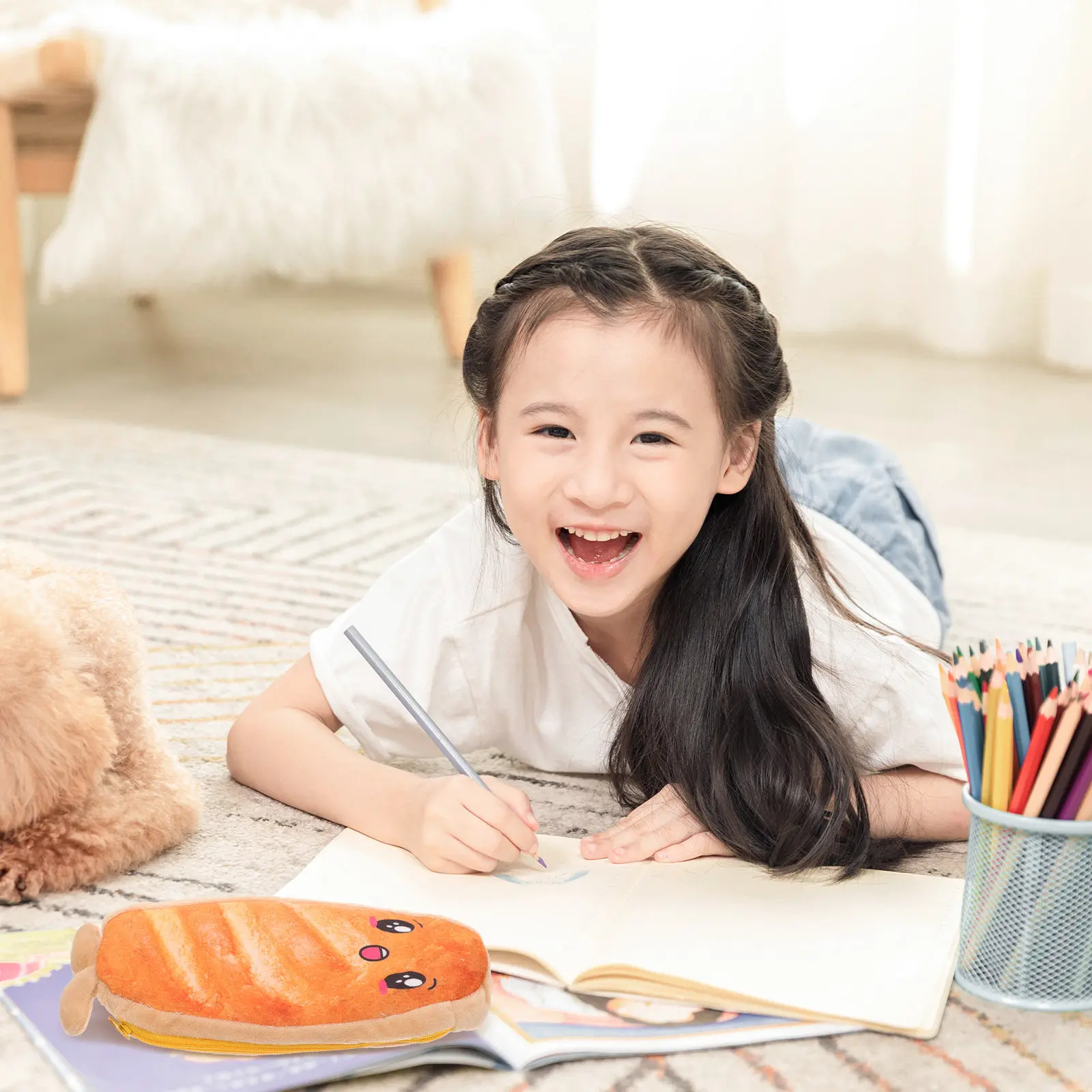 Bread Shape Pencil Bag Anti-Wear Material Portable Pencil Case for Stationery Storage Zipper Pen Pouch Travel Brush Bag Trendy
Bread Shape Pencil Bag Anti-Wear Material Portable Pencil Case for Stationery Storage Zipper Pen Pouch Travel Brush Bag Trendy