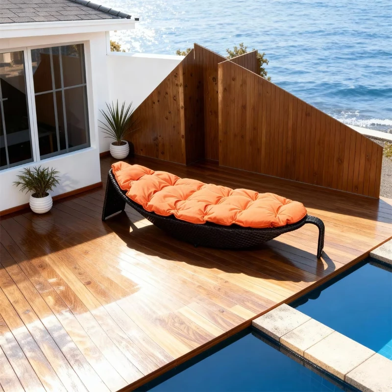 Leaf-shaped outdoor rattan chair lounge single special shape terrace poolside lounge chair
Leaf-shaped outdoor rattan chair lounge single special shape terrace poolside lounge chair