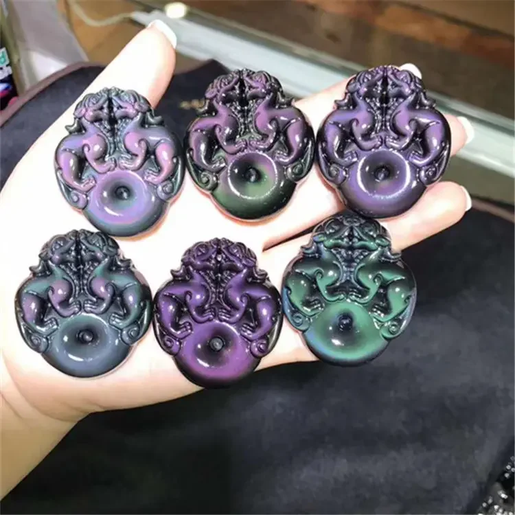 Ice obsidian pendant, colored obsidian blue eye double Pixiu pendant, crystal jewelry for men and women
Ice obsidian pendant, colored obsidian blue eye double Pixiu pendant, crystal jewelry for men and women
