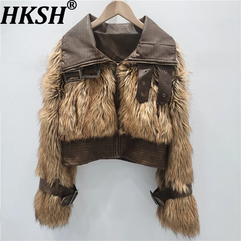 HKSH 2025 Winter New Women's Coat Faux Fur Patchwork PU Leather Contrast Color Zipper Retro Streetwear Chic Short Jacket HK14816
HKSH 2025 Winter New Women's Coat Faux Fur Patchwork PU Leather Contrast Color Zipper Retro Streetwear Chic Short Jacket HK14816