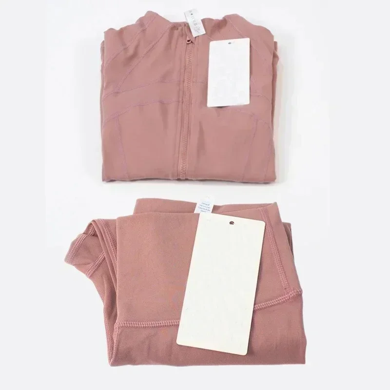 Women's yoga suit 2-piece set, elastic nude jacket top, leggings, custom logo fitness running sports set
Women's yoga suit 2-piece set, elastic nude jacket top, leggings, custom logo fitness running sports set