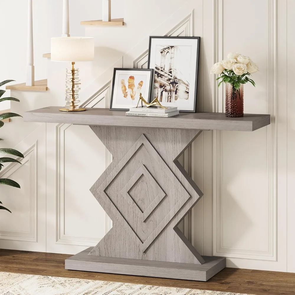 Farmhouse Hallway Table with Geometric Base, Wooden Accent Sofa Table for Entryway Foyer Living Room
Farmhouse Hallway Table with Geometric Base, Wooden Accent Sofa Table for Entryway Foyer Living Room