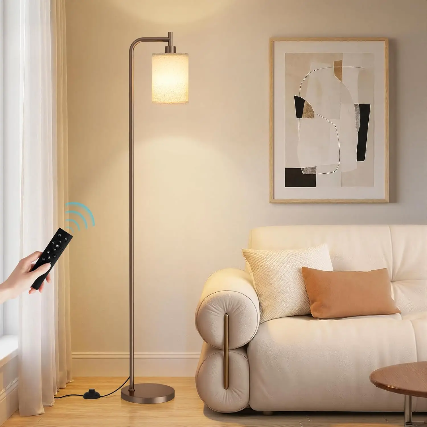 64" Floor Lamp for Living Room with Remote Control, Deep Beige Shade with Brown Pole, Dimmable Tall Lamps, 9W LED Bulb Included
64" Floor Lamp for Living Room with Remote Control, Deep Beige Shade with Brown Pole, Dimmable Tall Lamps, 9W LED Bulb Included