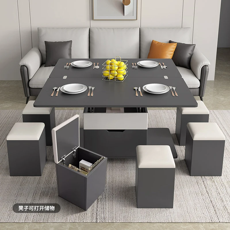 Lifting multi-functional coffee table dining table integrated two-in-one folding small apartment living room movable with stool
Lifting multi-functional coffee table dining table integrated two-in-one folding small apartment living room movable with stool