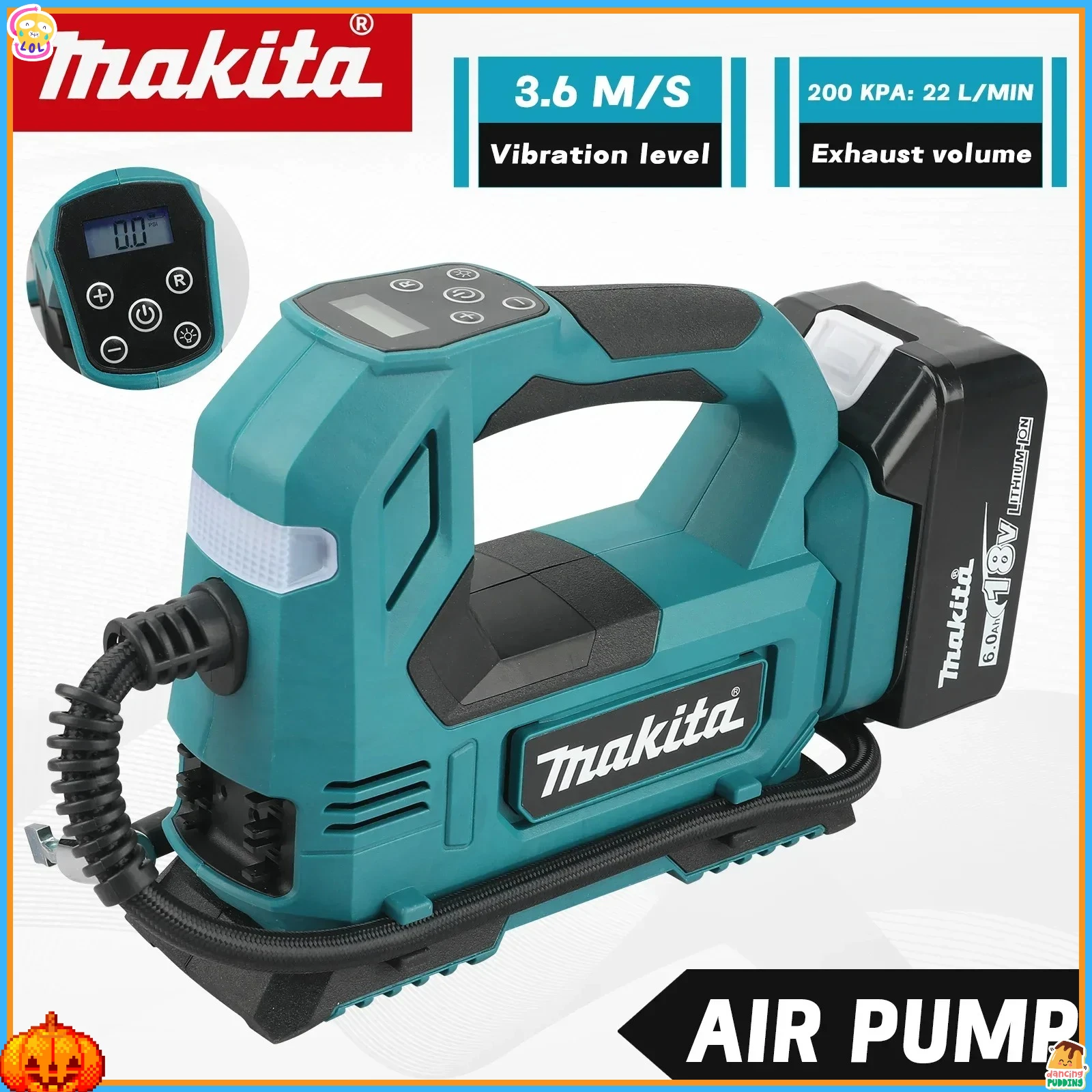 Беспроводной воздушный насос Makita с бесщеточным двигателем: портативный насос для шин с цифровым дисплеем для автомобилей и мотоциклов
Беспроводной воздушный насос Makita с бесщеточным двигателем: портативный насос для шин с цифровым дисплеем для автомобилей и мотоциклов