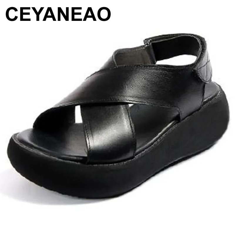 Сандалии CEYANEAORetro женские, натуральная кожа, новая платформа, модная повседневная Летняя обувь
Сандалии CEYANEAORetro женские, натуральная кожа, новая платформа, модная повседневная Летняя обувь