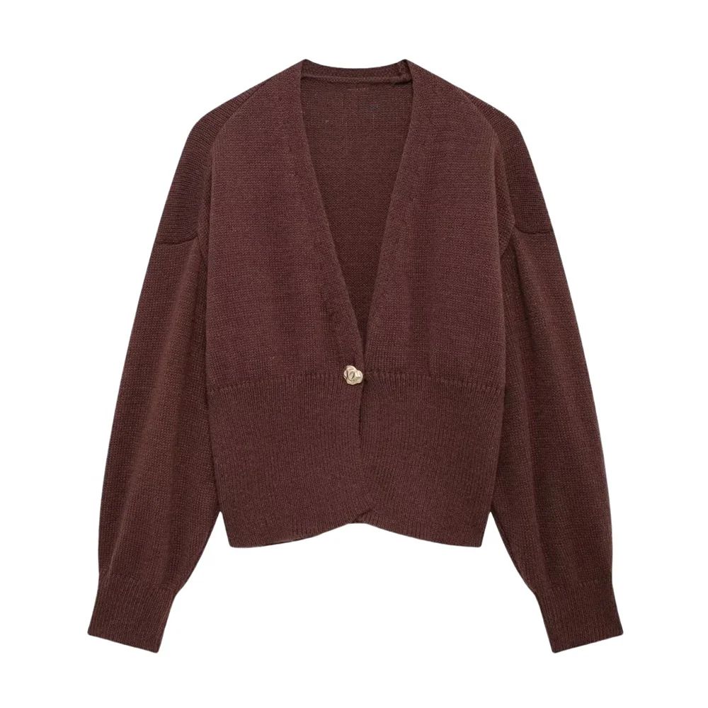 ZARF2024 autumn and winter women's new fashion versatile loose casual simple V-neck long-sleeved one-button knitted cardigan
ZARF2024 autumn and winter women's new fashion versatile loose casual simple V-neck long-sleeved one-button knitted cardigan