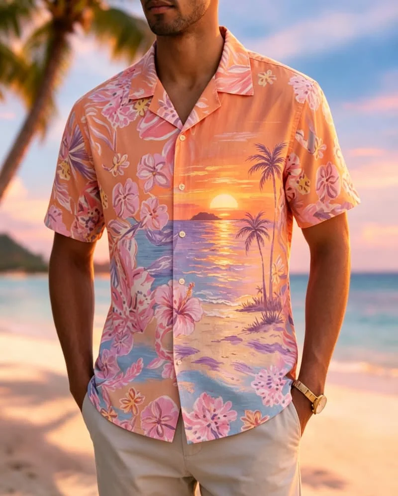 Men's watercolor tropical print Hawaiian shirt, for all summer occasions,an choice for beach, travel, and daily wear
Men's watercolor tropical print Hawaiian shirt, for all summer occasions,an choice for beach, travel, and daily wear