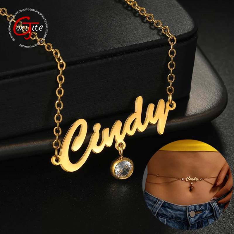 Goxijite Custom Name Exquisite Birthstone Waist Chain Stainless Steel Personalized Date Waist Chain Charming Body Jewelry Gift
Goxijite Custom Name Exquisite Birthstone Waist Chain Stainless Steel Personalized Date Waist Chain Charming Body Jewelry Gift