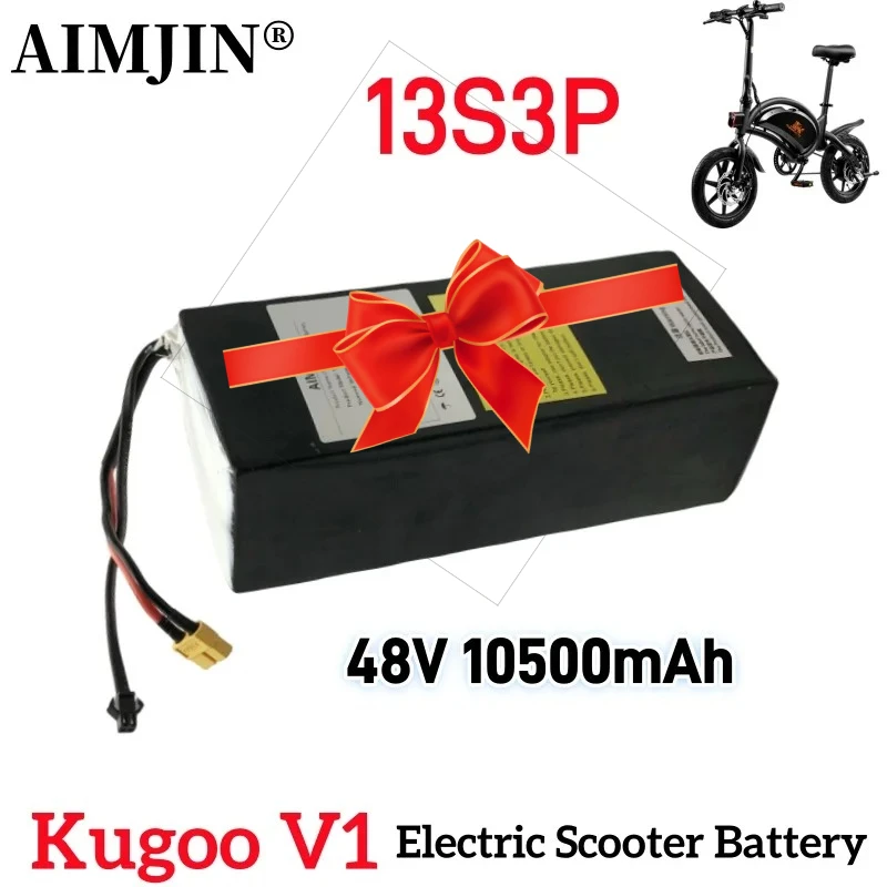 Kugoo V1 Electric Bike Battery 13S3P 48V 10500mAh Rechargeable Li-ion Battery Pack
Kugoo V1 Electric Bike Battery 13S3P 48V 10500mAh Rechargeable Li-ion Battery Pack
