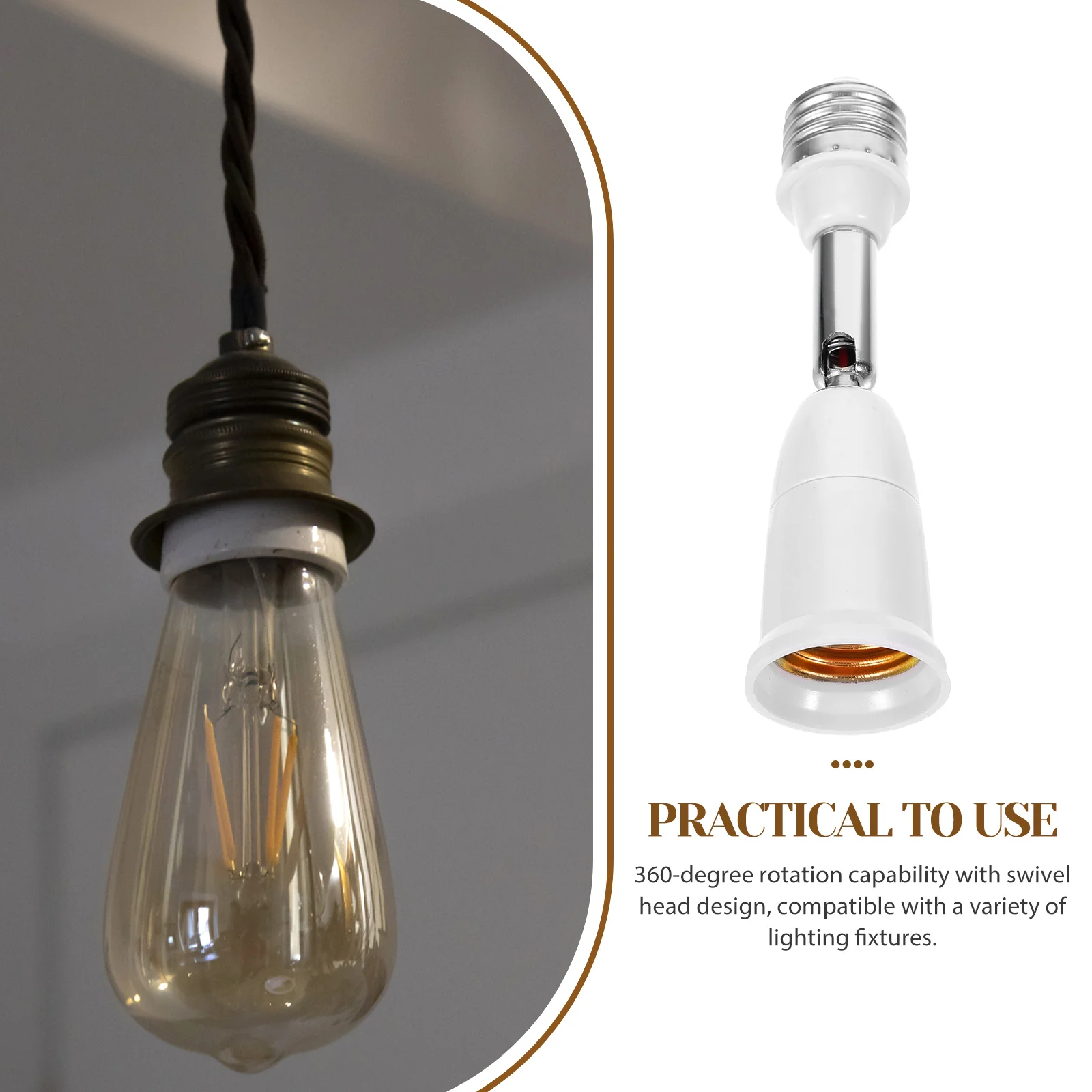 E27 Light Socket Extender Durable ABS Material Flexible 360 Degree Rotatable Light Bulb Extension Socket E27 Bulb Extender
E27 Light Socket Extender Durable ABS Material Flexible 360 Degree Rotatable Light Bulb Extension Socket E27 Bulb Extender