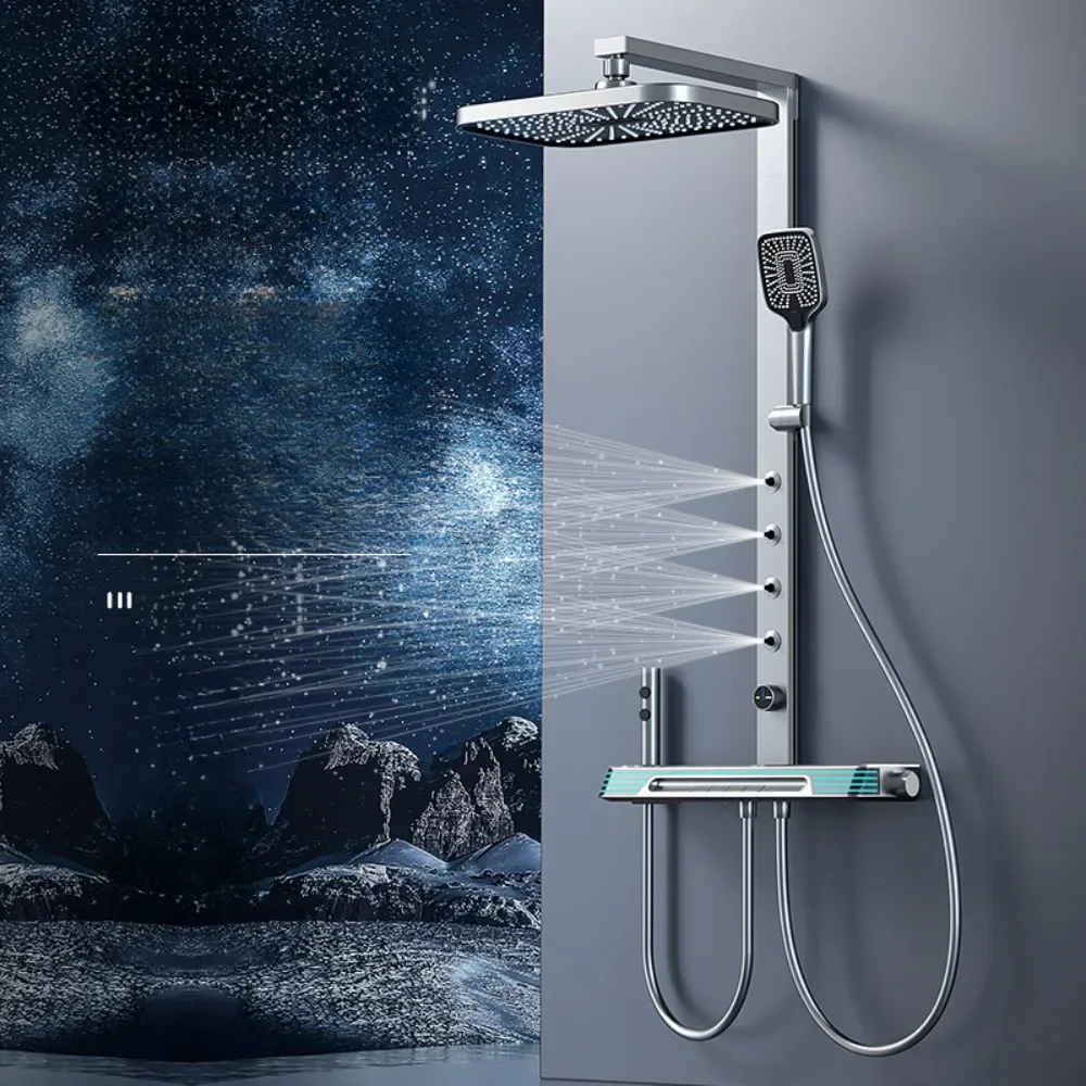 All-copper intelligent digital supercharged shower set, household back spray massage shower head set
All-copper intelligent digital supercharged shower set, household back spray massage shower head set