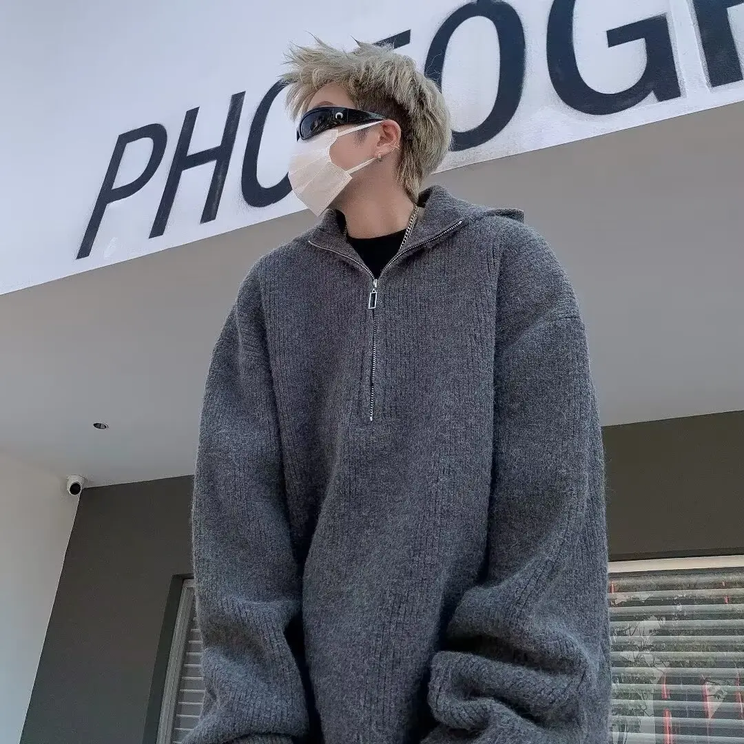 Осень-зима, новинка, мужская свободная повседневная толстовка с капюшоном на молнии, вязаный свитер, корейская мода, универсальный, удобный, теплый
Осень-зима, новинка, мужская свободная повседневная толстовка с капюшоном на молнии, вязаный свитер, корейская мода, универсальный, удобный, теплый