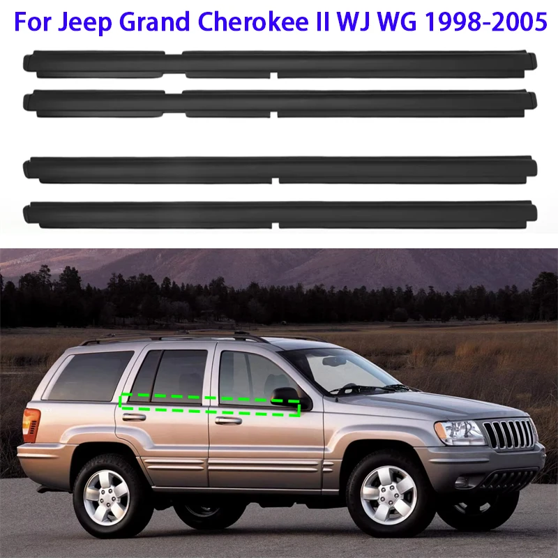 4PCS Car Window Glass Window Seal Moulding Trim for Grand Cherokee II WJ WG 1998-2005
4PCS Car Window Glass Window Seal Moulding Trim for Grand Cherokee II WJ WG 1998-2005