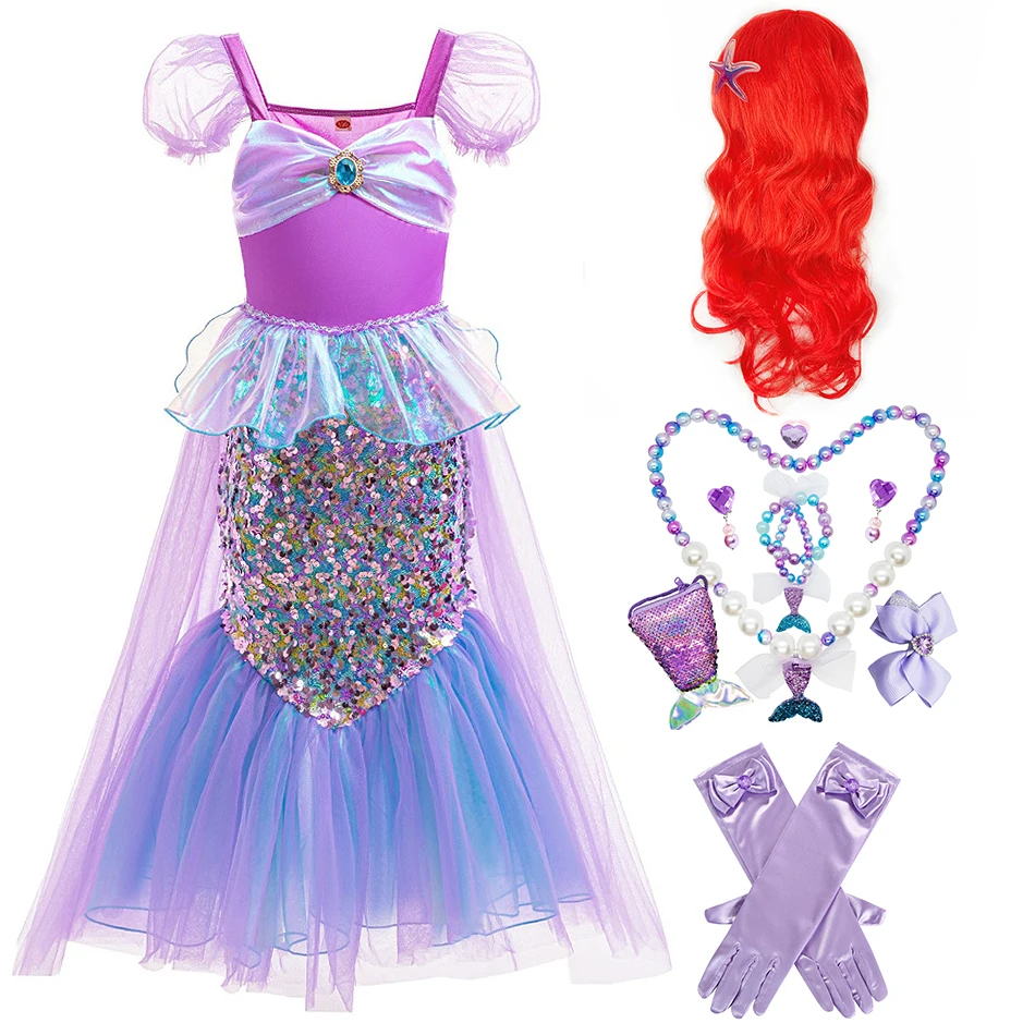 Kids Princess Cosplay Mermaid Dress Girls Ariel Halloween Birthday Party Clothing Children Carnival Disguise Sequin Mesh Gown
Kids Princess Cosplay Mermaid Dress Girls Ariel Halloween Birthday Party Clothing Children Carnival Disguise Sequin Mesh Gown