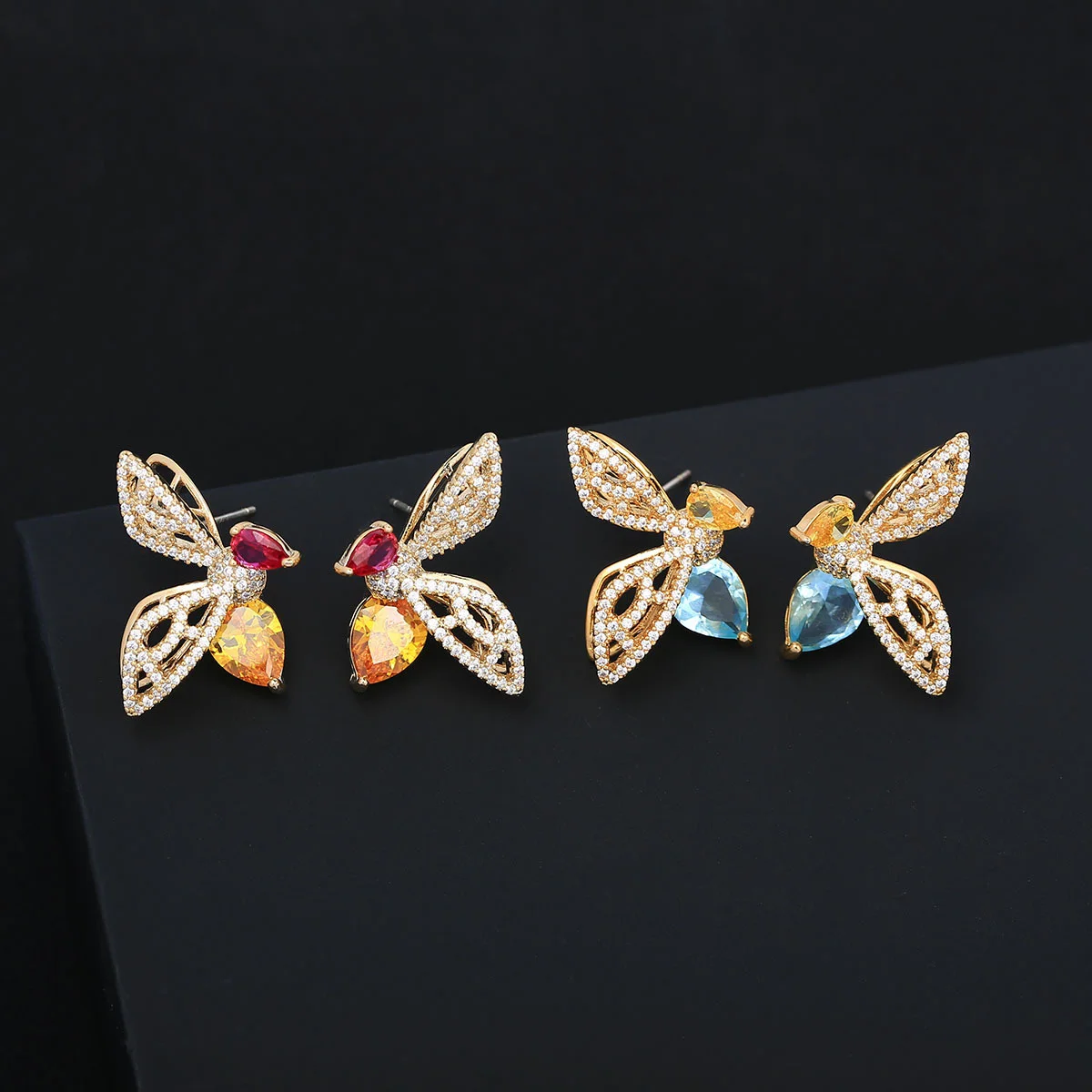 925 Silver Needle Colorful Teardrop Gemstone Butterfly Stud Earrings, Gold Tone Fashion Jewelry for Women Daily Party Wear
925 Silver Needle Colorful Teardrop Gemstone Butterfly Stud Earrings, Gold Tone Fashion Jewelry for Women Daily Party Wear