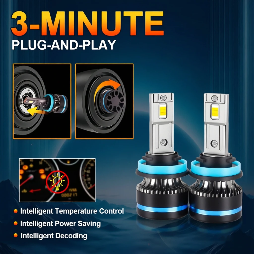 2PCS H11 Led Lamp No Copper Tube Led Lights DC12V For Car Led Headlight Bulb 3570 Chips 6500K Auto Car Mini CANBUS Headlamps
2PCS H11 Led Lamp No Copper Tube Led Lights DC12V For Car Led Headlight Bulb 3570 Chips 6500K Auto Car Mini CANBUS Headlamps