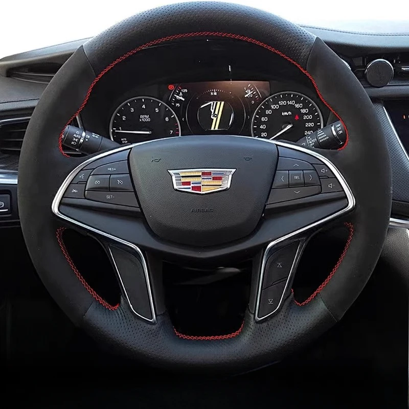 For Cadillac CT6 2015-2019 XT5 2015-2018 CT6 PLUG-IN 2017 Hand Stitched black Genuine Leather suede Car Steering Wheel Cover
For Cadillac CT6 2015-2019 XT5 2015-2018 CT6 PLUG-IN 2017 Hand Stitched black Genuine Leather suede Car Steering Wheel Cover