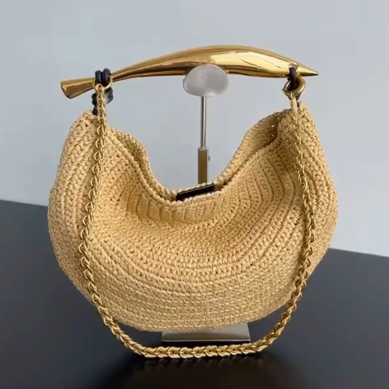 Classic Beach Straw Woven Bags For Women Luxury Designer Handbag Purse 2025 New In Sequined Handle Chain Strap Underarm Shoulder
Classic Beach Straw Woven Bags For Women Luxury Designer Handbag Purse 2025 New In Sequined Handle Chain Strap Underarm Shoulder