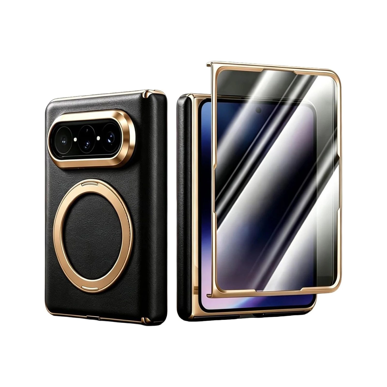 For Huawei Pura X Max Cowhide Case Built-in Screen Protector Ring Kickstand Magnetic Hinge Shockproof Electroplated Leather
For Huawei Pura X Max Cowhide Case Built-in Screen Protector Ring Kickstand Magnetic Hinge Shockproof Electroplated Leather