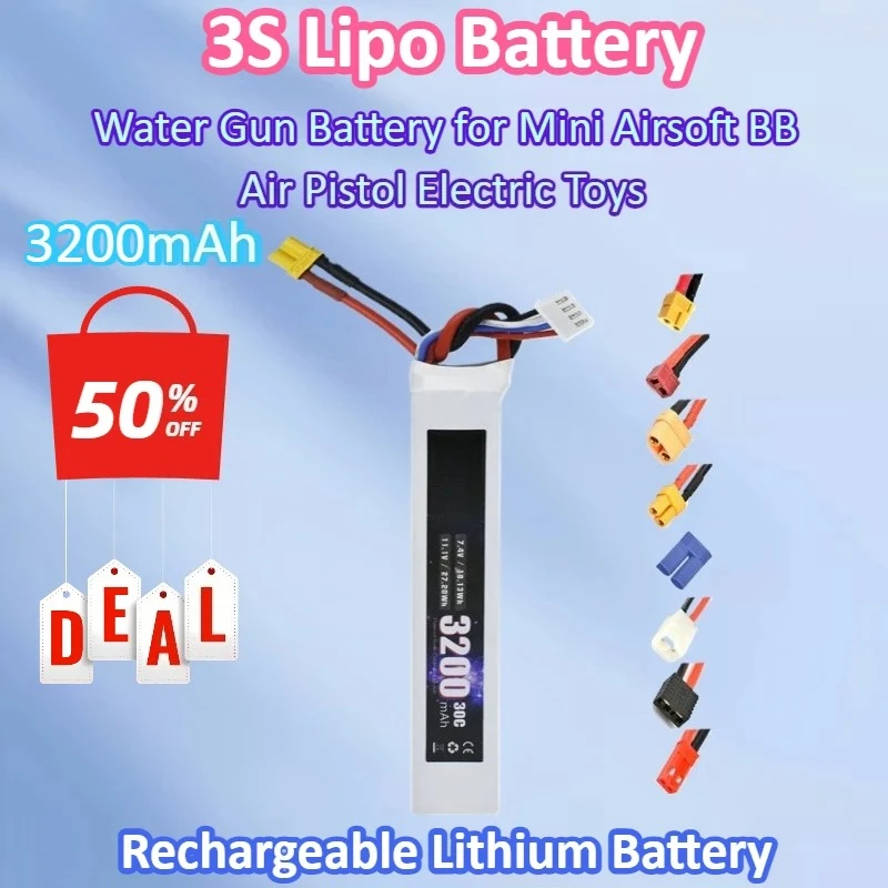 New 11.1V 3200mAh 3S Lipo Battery for TERANTY Water Gun Battery for Mini Airsoft BB Air Pistol Electric Toys Guns Part Batteries
New 11.1V 3200mAh 3S Lipo Battery for TERANTY Water Gun Battery for Mini Airsoft BB Air Pistol Electric Toys Guns Part Batteries