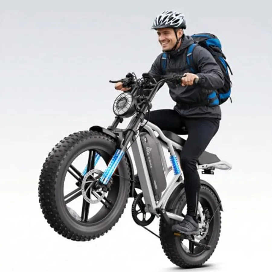 Electric bike for urban commuting and off-road trails aluminum alloy frame matte black finish 1500W peak motor with 20 x 4.0 fa
Electric bike for urban commuting and off-road trails aluminum alloy frame matte black finish 1500W peak motor with 20 x 4.0 fa