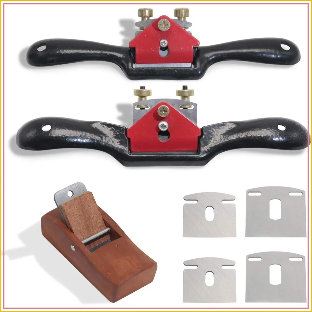2pcs Adjustable Spokeshave with Flat Base, 6pcs Metal Blades and 1 Portable Woodworking Plane for Wood Craft, Carving, and Working
2pcs Adjustable Spokeshave with Flat Base, 6pcs Metal Blades and 1 Portable Woodworking Plane for Wood Craft, Carving, and Working