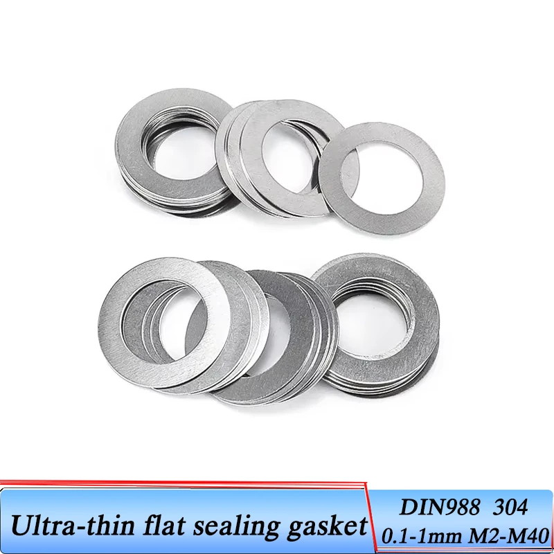 DIN988 304 Stainless Steel Adjusting Shim Gasket Ultra Thin Flat Washer 0.1-1mm M2-M40
DIN988 304 Stainless Steel Adjusting Shim Gasket Ultra Thin Flat Washer 0.1-1mm M2-M40