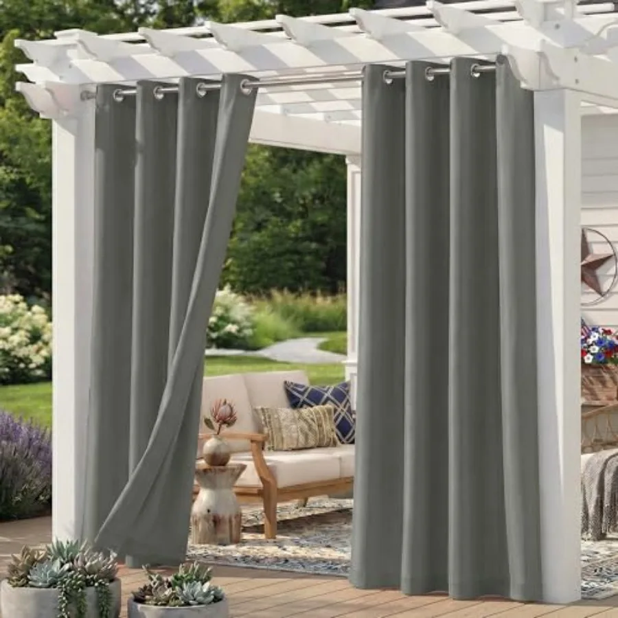 Set of 6 Outdoor Curtains for Patio Waterproof, Breathable Grommet Privacy Panels for Porch, Pergola and Gazebo, Light Filterin
Set of 6 Outdoor Curtains for Patio Waterproof, Breathable Grommet Privacy Panels for Porch, Pergola and Gazebo, Light Filterin