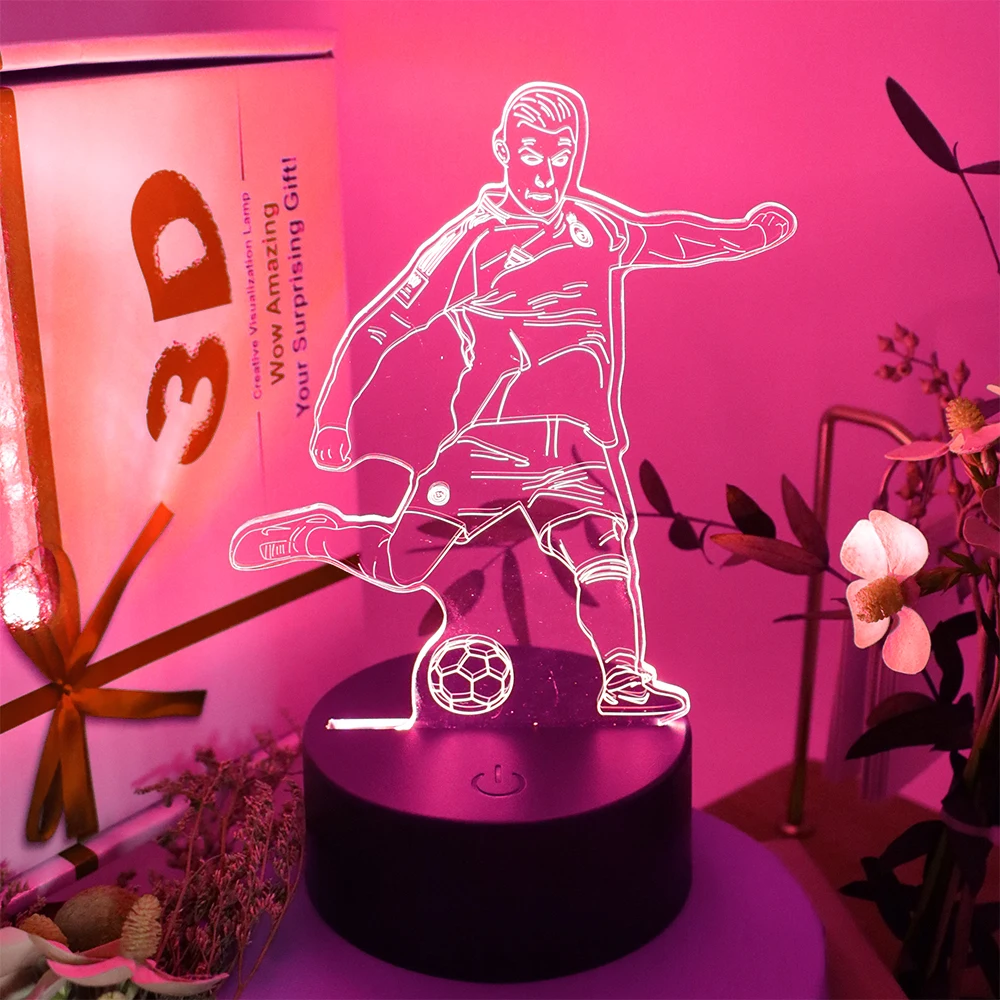 Football Player Kicking Pose Illusion Desk Lamp 7 Color Dimmable Smart Touch Night Light For Creative Home Decor Kid Gift
Football Player Kicking Pose Illusion Desk Lamp 7 Color Dimmable Smart Touch Night Light For Creative Home Decor Kid Gift