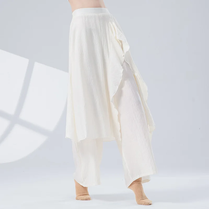 Women Classical Dance Wide-Leg Pant Flowy Culottes Spliced Ruffle Split Skirt Loose Practice Clothes Stage Performance Costume
Women Classical Dance Wide-Leg Pant Flowy Culottes Spliced Ruffle Split Skirt Loose Practice Clothes Stage Performance Costume