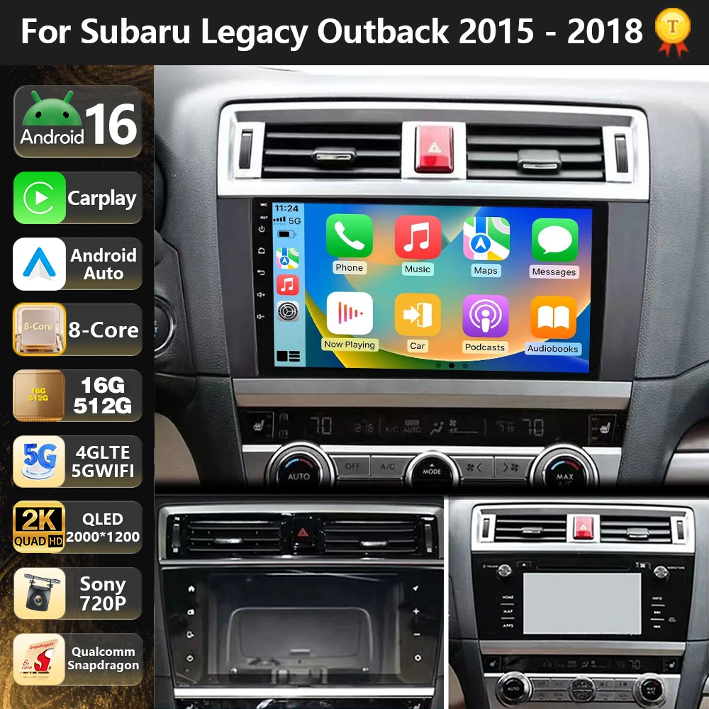 Qualcomm Android 16 For Subaru Outback 5 2014 - 2018 Legacy 6 2014 2017 Car Radio Multimedia Video Player GPS 4G CarPlay Auto BT
Qualcomm Android 16 For Subaru Outback 5 2014 - 2018 Legacy 6 2014 2017 Car Radio Multimedia Video Player GPS 4G CarPlay Auto BT