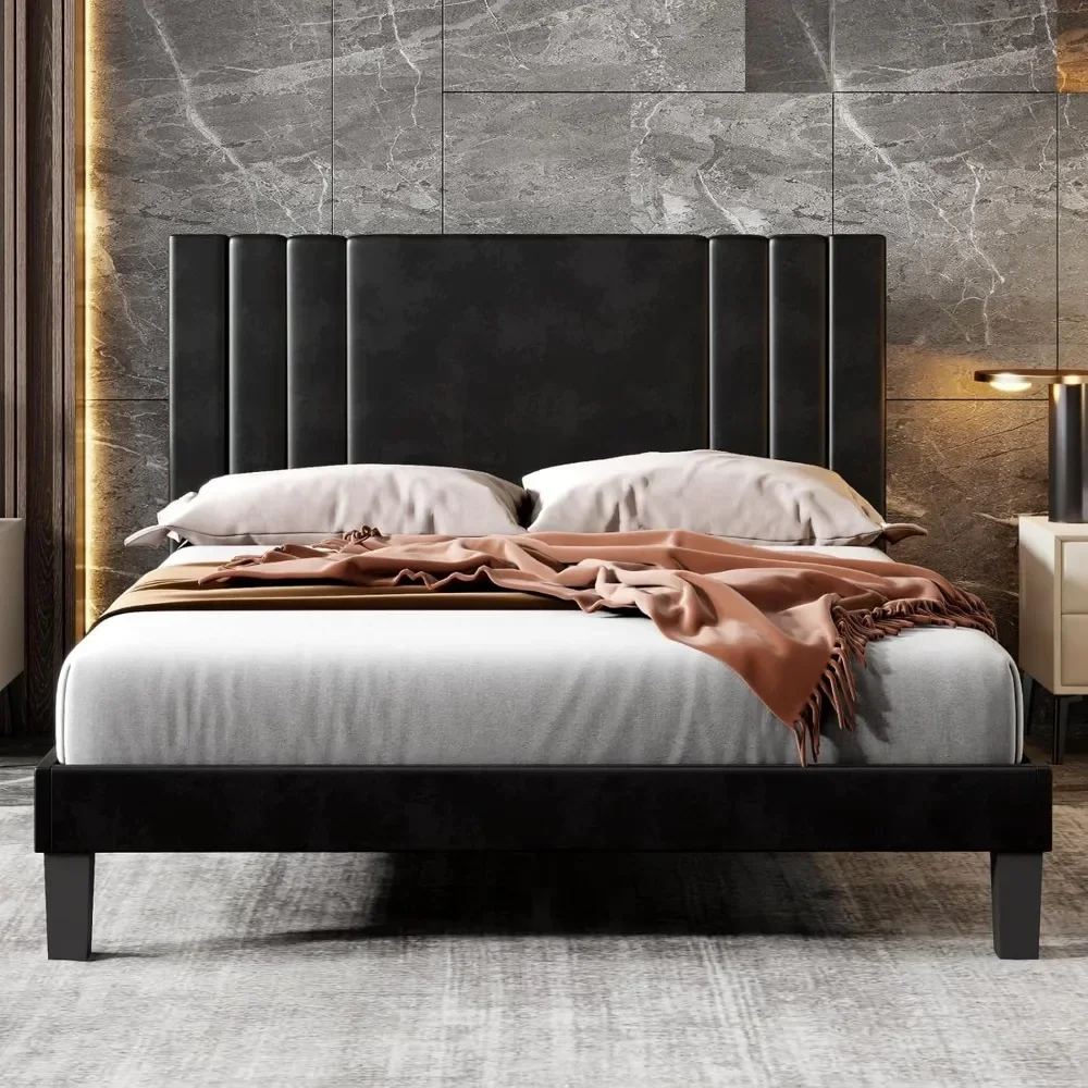 Queen Size Bed Frame with Vertical Channel Tufted Headboard, Mattress Foundation/Easy Assembly, Queen Size Bed Frame
Queen Size Bed Frame with Vertical Channel Tufted Headboard, Mattress Foundation/Easy Assembly, Queen Size Bed Frame
