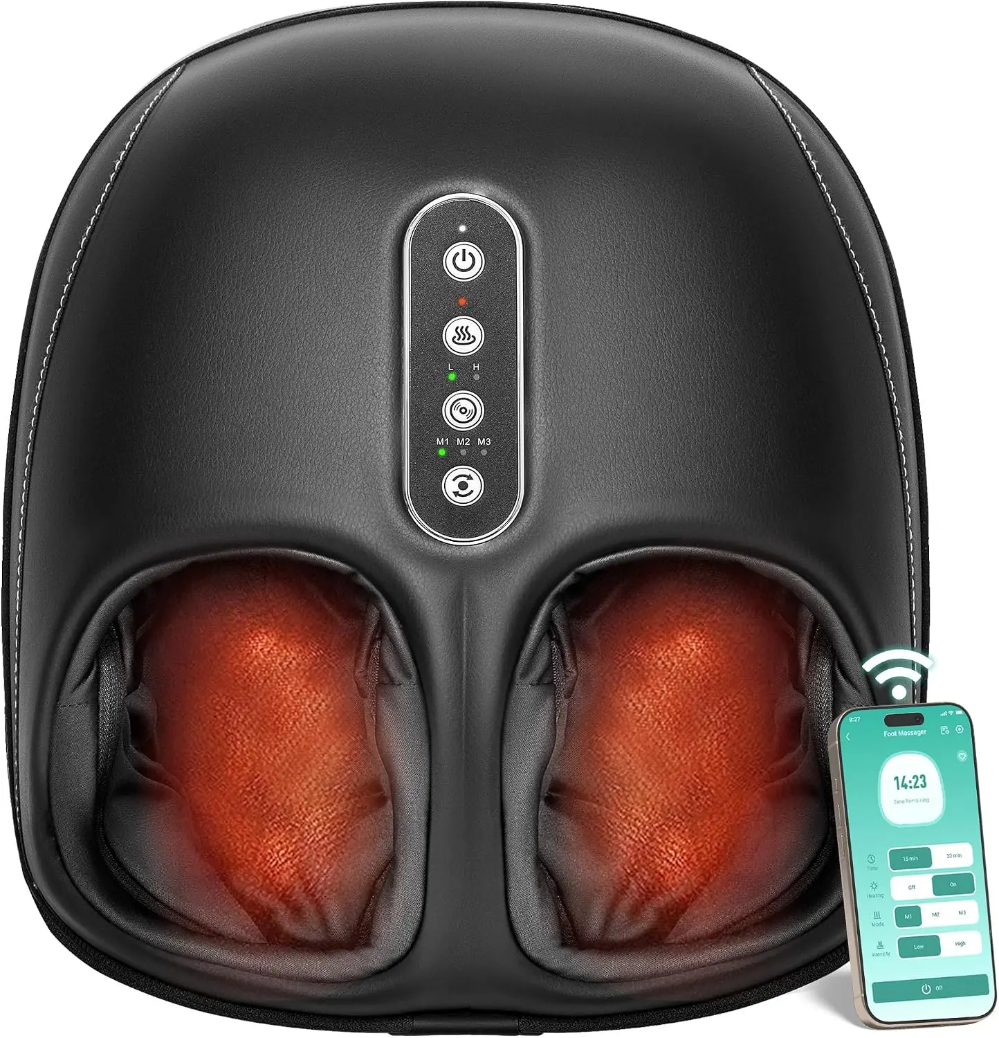 Shiatsu Foot Massager with Heat, Remote & App Control, Fits up to Size 13
Shiatsu Foot Massager with Heat, Remote & App Control, Fits up to Size 13