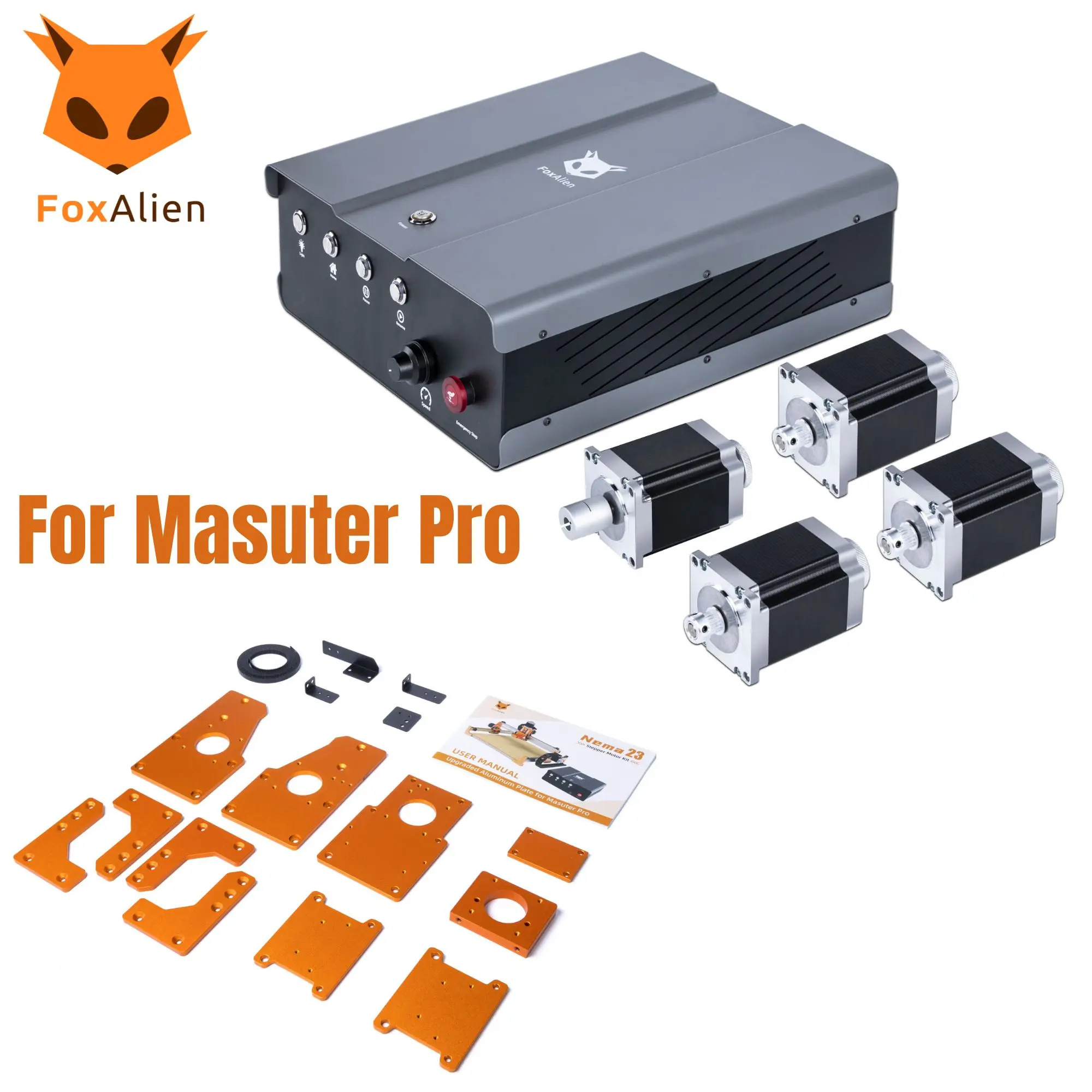 FoxAlien NEMA23 Stepper Motors Complete Upgrade Kit for Masuter Pro, 57-76 Open-Loop Motors with DM542 Drivers
FoxAlien NEMA23 Stepper Motors Complete Upgrade Kit for Masuter Pro, 57-76 Open-Loop Motors with DM542 Drivers