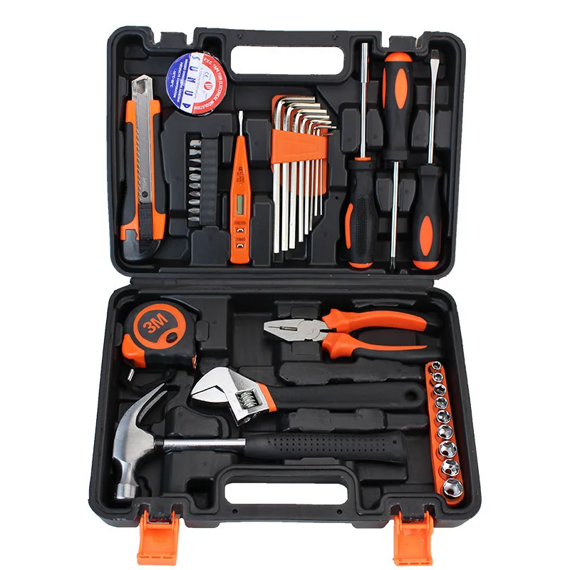 39pcs Premium Carbon Steel Hand Tool Set for Home Repair Automotive Electrical Maintenance & DIY Mechanics with Toolbox
39pcs Premium Carbon Steel Hand Tool Set for Home Repair Automotive Electrical Maintenance & DIY Mechanics with Toolbox
