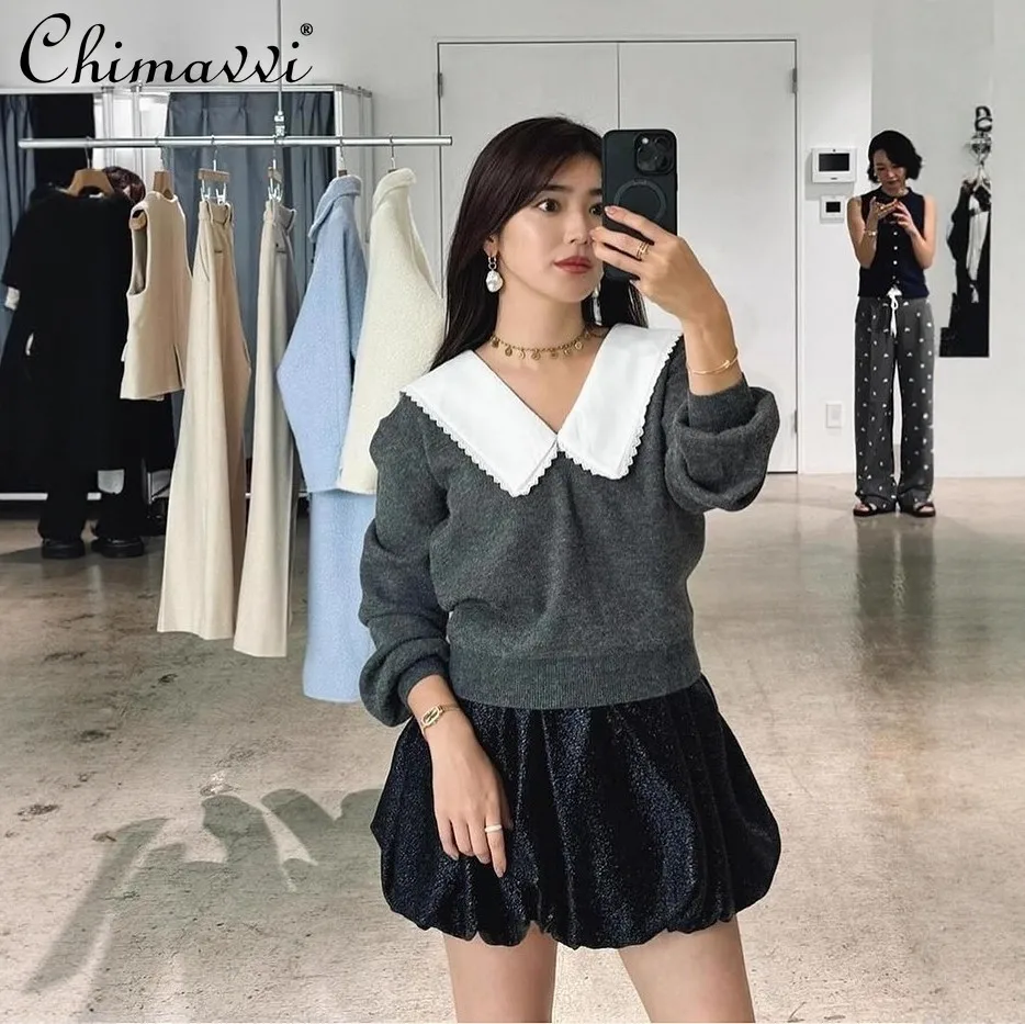 New Spring Autumn 2026 Japanese Women's Sweet Detachable Collar Knit Pullover Lady Daily Fashion Loose Knitted Tops Sweater
New Spring Autumn 2026 Japanese Women's Sweet Detachable Collar Knit Pullover Lady Daily Fashion Loose Knitted Tops Sweater