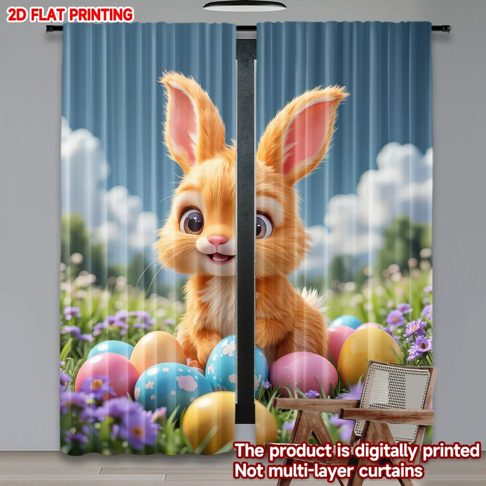 2D flat printing 2pcs Party Curtains Easter Bunny and Eggs Digital Printed Polyester Drapes Festive Holiday Use for New Year
2D flat printing 2pcs Party Curtains Easter Bunny and Eggs Digital Printed Polyester Drapes Festive Holiday Use for New Year