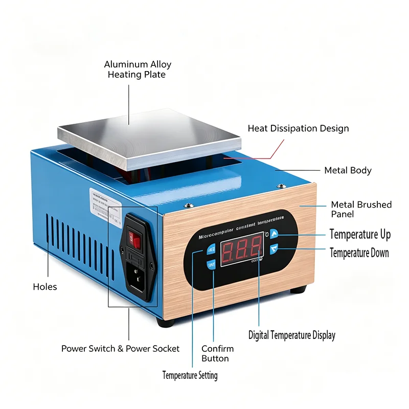 100x100MM Electronic Hot Plate Preheat Digital Preheating Station Multifunctional Motherboard Soldering Station 110/220V
100x100MM Electronic Hot Plate Preheat Digital Preheating Station Multifunctional Motherboard Soldering Station 110/220V