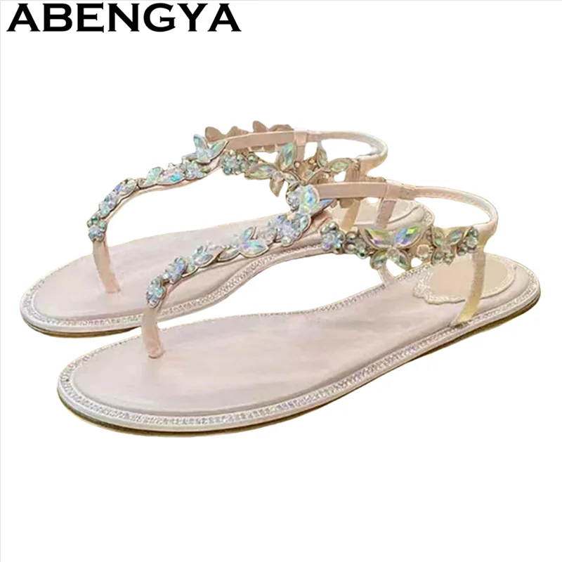 ABENGYA 2025 Summer New Women's Flat Flip Flops Beach Sandals European Style Casual Clip Toe Rhinestone Sandals Femme Slides
ABENGYA 2025 Summer New Women's Flat Flip Flops Beach Sandals European Style Casual Clip Toe Rhinestone Sandals Femme Slides