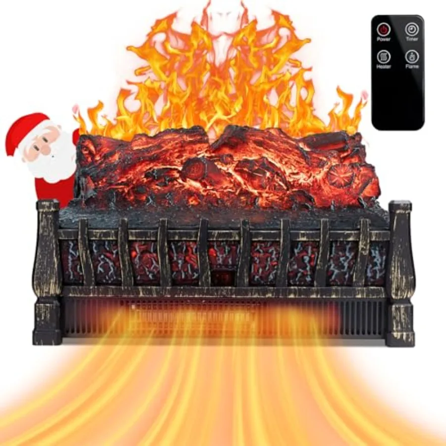 Electric Fireplace Logs with Realistic Flame Effect and Ember Bed Infrared Heater in Black Finish 8H Timer and Remote Control f
Electric Fireplace Logs with Realistic Flame Effect and Ember Bed Infrared Heater in Black Finish 8H Timer and Remote Control f