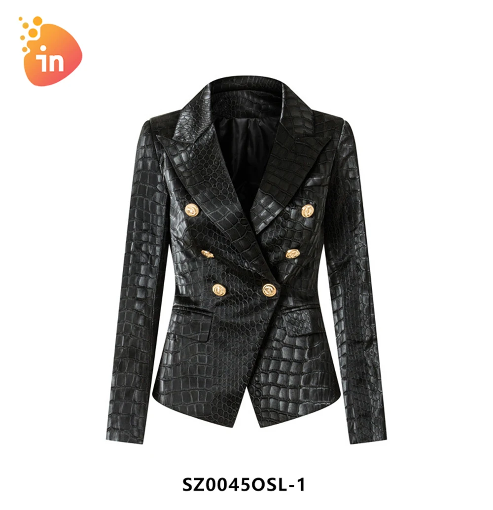 High quality long sleeve rhomboid leather blazer/coat/jacket for ladies-SZ0045OSL
High quality long sleeve rhomboid leather blazer/coat/jacket for ladies-SZ0045OSL