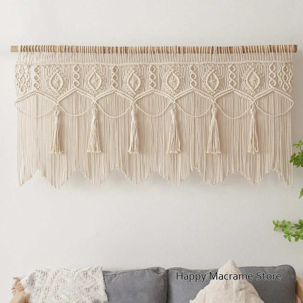 Large Macrame Curtain Bedroom Wall Decor Boho Tapestry Macrame Window Wedding Backdrop Modern Fiber Art - Without a Stick
Large Macrame Curtain Bedroom Wall Decor Boho Tapestry Macrame Window Wedding Backdrop Modern Fiber Art - Without a Stick