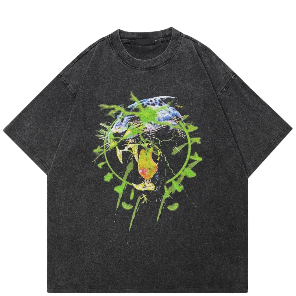 Trendy american casual animal pattern printingt shirt men's women's short sleeve tops washed oversized pure cotton t-shirt
Trendy american casual animal pattern printingt shirt men's women's short sleeve tops washed oversized pure cotton t-shirt