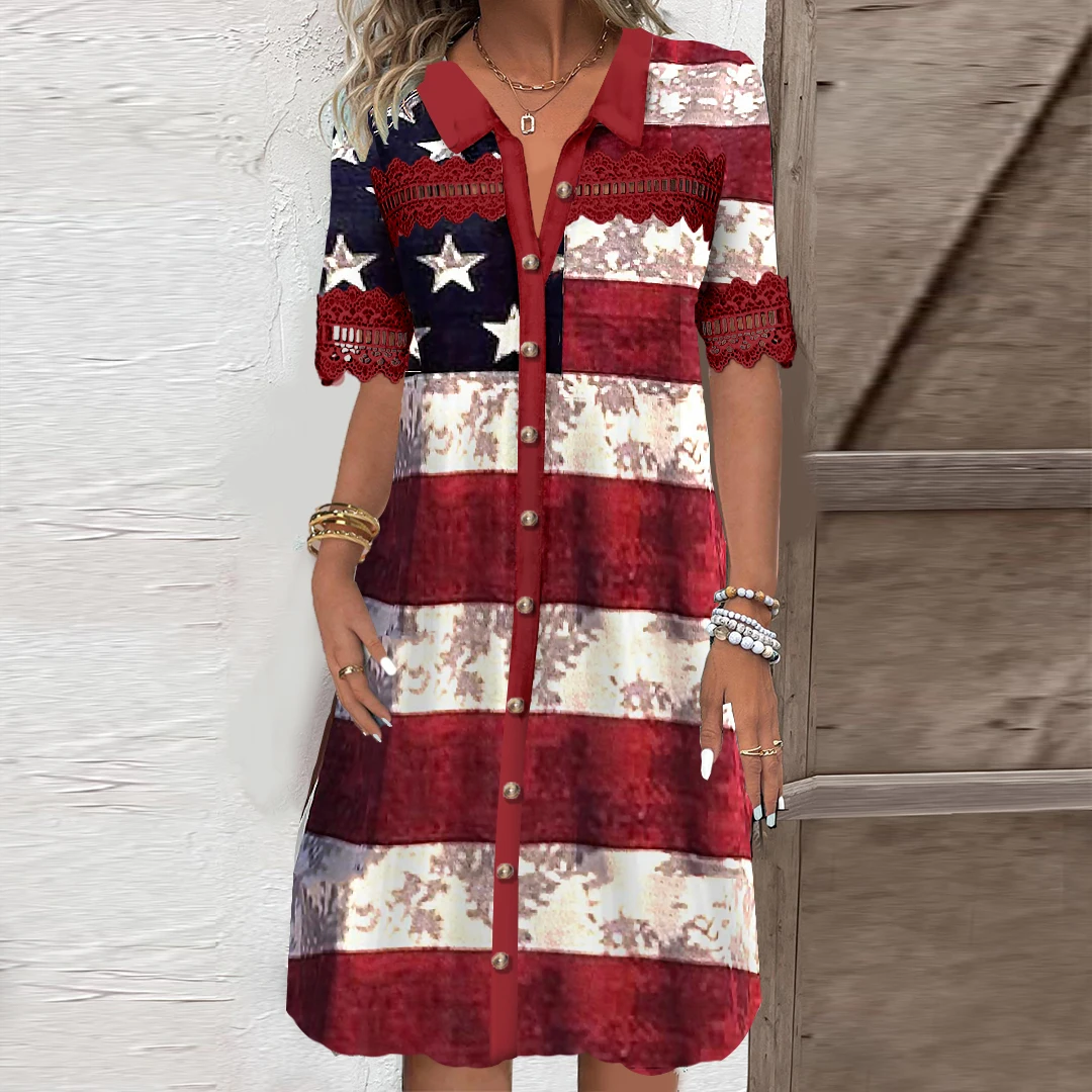 Women's Plus Size Clothing Short Sleeve V-neck Lace Stitching Hollow Graphic Midi Dress
Women's Plus Size Clothing Short Sleeve V-neck Lace Stitching Hollow Graphic Midi Dress