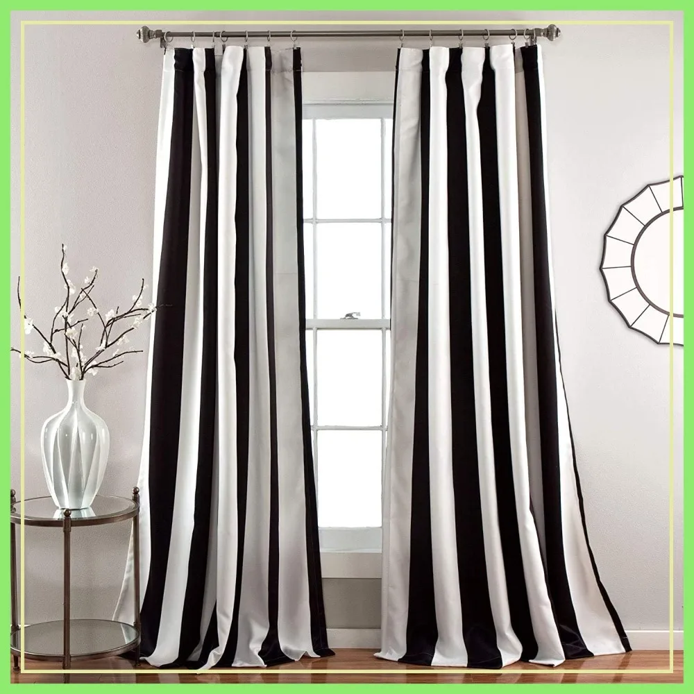 Light Filtering Striped Window Curtains Set, 84 in L Panel Pair, Black, C32978P15-000
Light Filtering Striped Window Curtains Set, 84 in L Panel Pair, Black, C32978P15-000