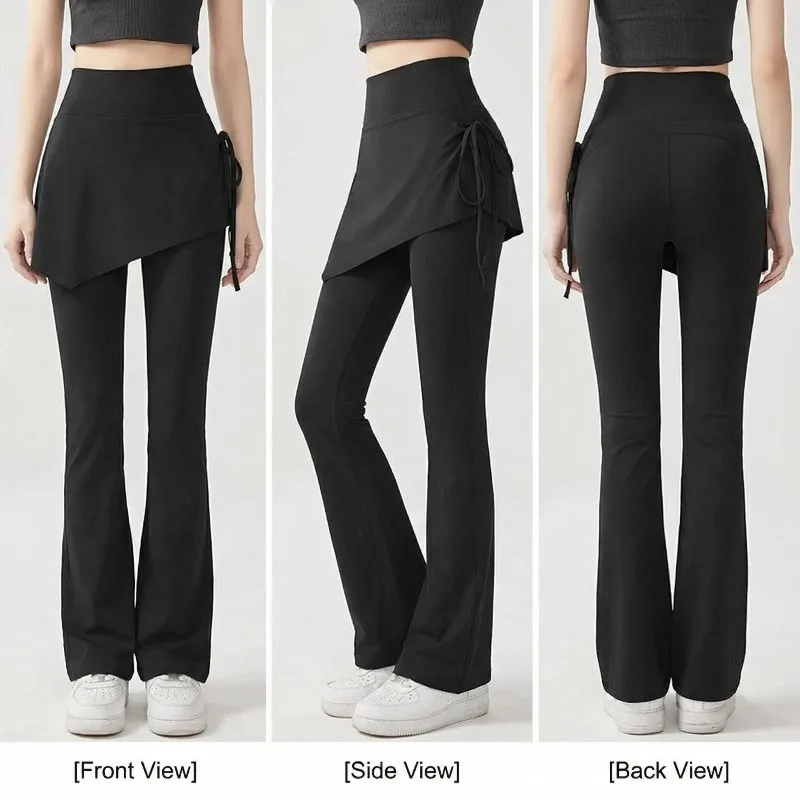 DFCF Pantalones de yoga acampanados de cintura alta para mujer con falda superpuesta dos en uno, detalles de borlas, capa base
DFCF Pantalones de yoga acampanados de cintura alta para mujer con falda superpuesta dos en uno, detalles de borlas, capa base